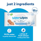 WaterWipes Sensitive+ Newborn & Baby Wipes, 3-In-1 Cleans, Cares, Protects, 99.9% Water, Unscented & Hypoallergenic (Pack of 5)