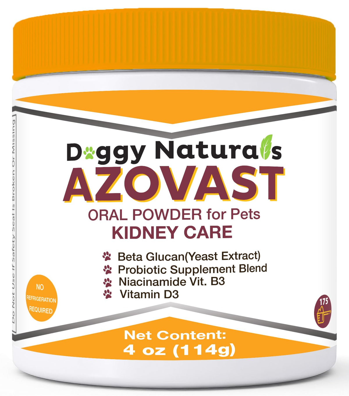 Pet Health Pharma Azovast Powder Kidney Restores & Kidney Powder for Dogs & Cats, (4 Oz) - (175 Scoop/Jar) NO