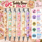 YJ PREMIUMS 6PC Ballpoint Pens - Teddy Bear view 1
