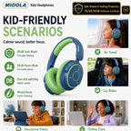 Kids Bluetooth Headphones Wireless Over-Ear,68Hrs,Volume Limit 85/94dB - Deep Blue view 2