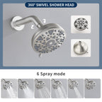 DIFEINI Tub Shower Faucet Combo Set Brushed Nickel Bathtub Faucet Set Shower System with Tub Spout Shower Tub Kit