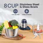 Ganiza Food Processors with 2 Bowls, 450W Meat Grinder Vegetable Chopper