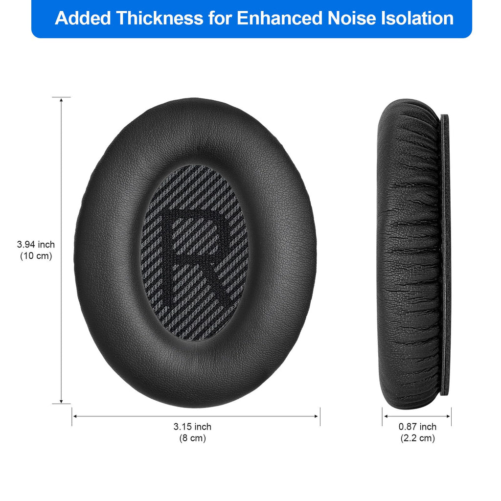 Aurivor Replacement Ear Pads for Bose QuietComfort QC35 QC25 QC15 QC2 Headphones - Black v2 view 4