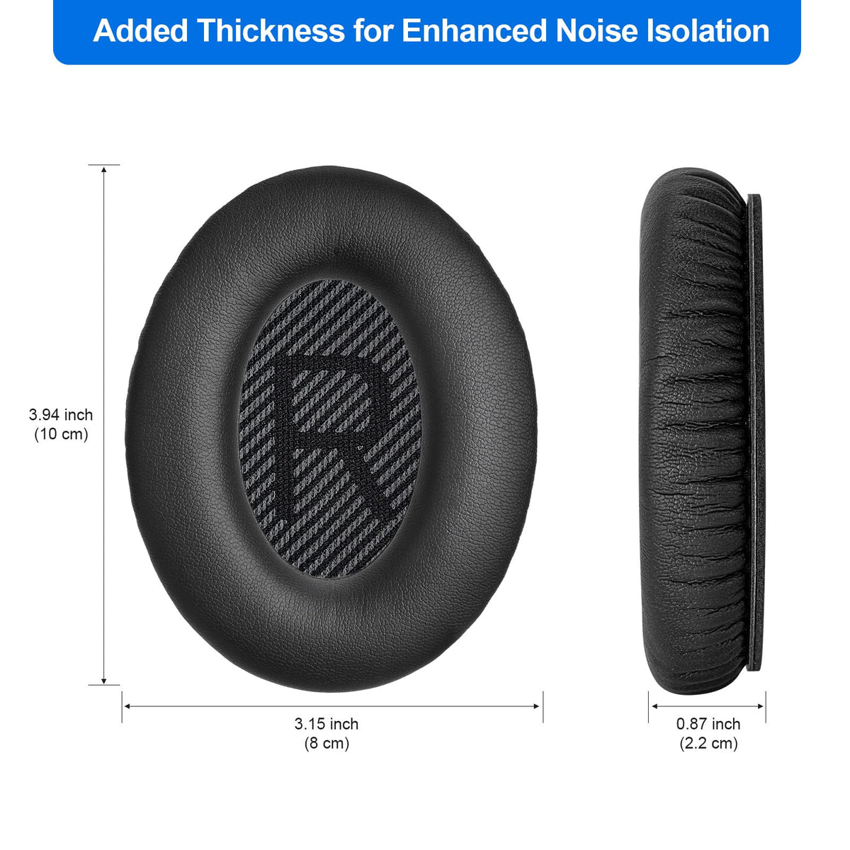 Aurivor Replacement Ear Pads for Bose QuietComfort QC35 QC25 QC15 QC2 Headphones - Black v2 view 4