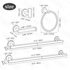TURS Matte Black 8 Pieces Bathroom Hardware Set, SUS304 Stainless Steel 24 Inch and 20 (additional view 6)