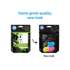 HP Original 67 Tri-Color / 67XL Black Ink Cartridges (2-Pack) (3YP30AN#140)