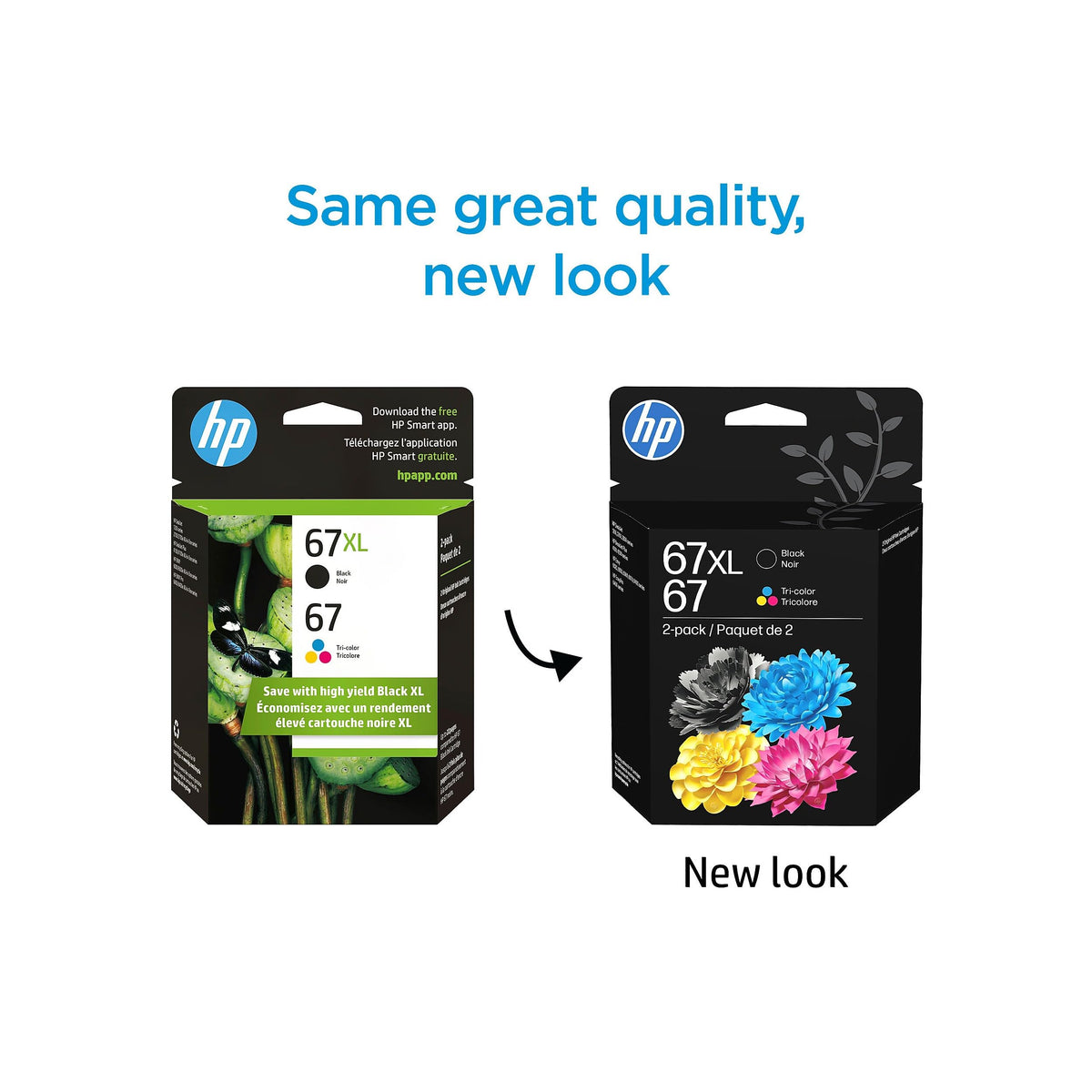 HP Original 67 Tri-Color / 67XL Black Ink Cartridges (2-Pack) (3YP30AN#140)