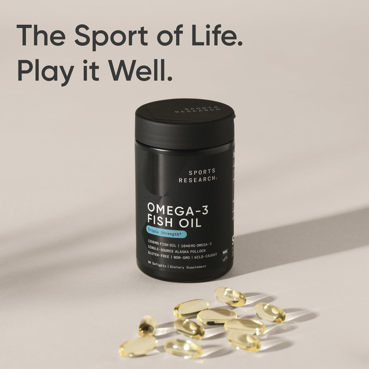 Sports Research Omega-3 Fish Oil 1250mg from Wild Alaska Pollock, 90 Count (additional view 6)