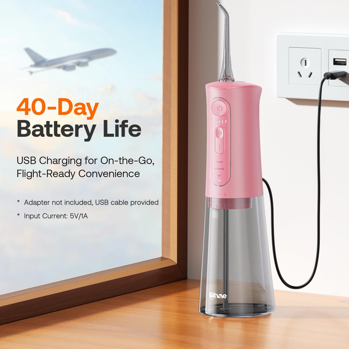 Bitvae Water Dental Flosser Teeth Picks, Cordless Portable Oral Irrigator, Powerful and (additional view 5)