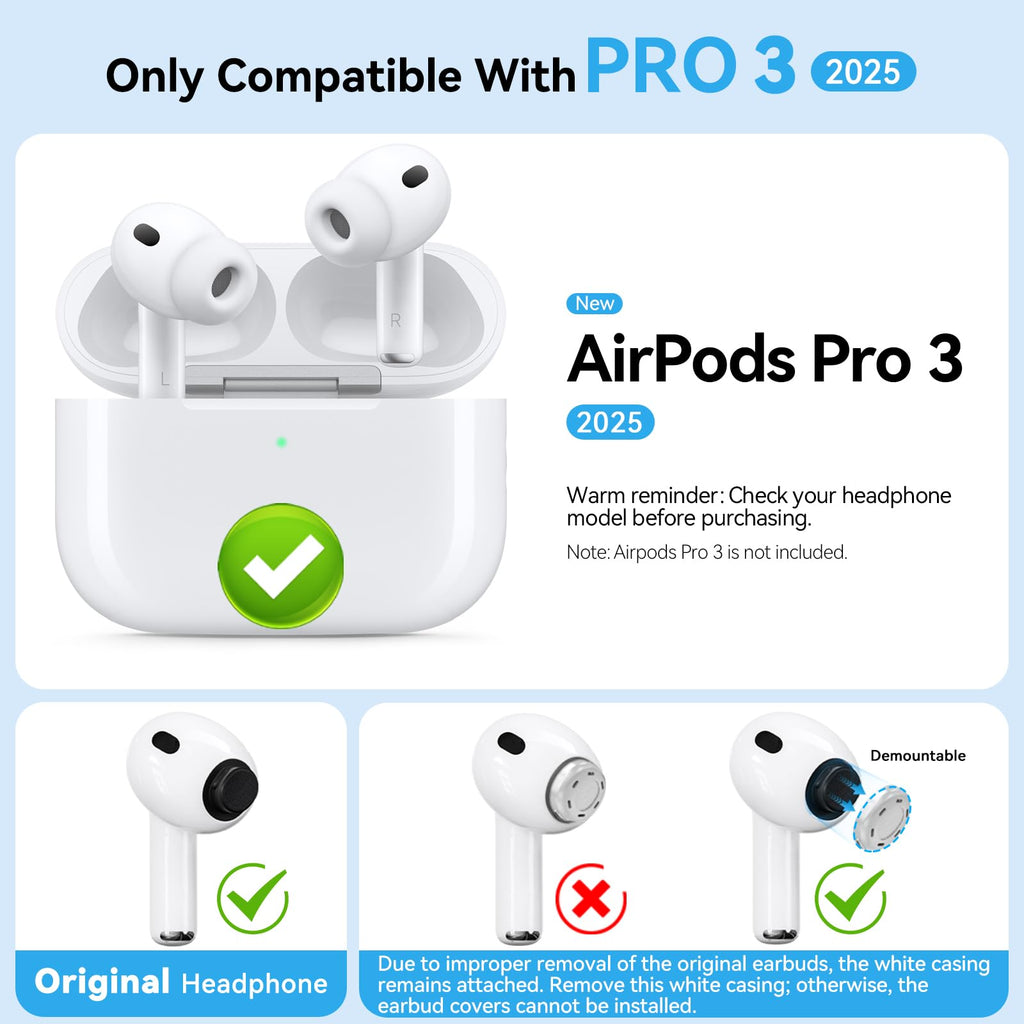 Pohgelan for AirPods Pro 3 Replacement Ear Tip(Small)-White (additional view 1)