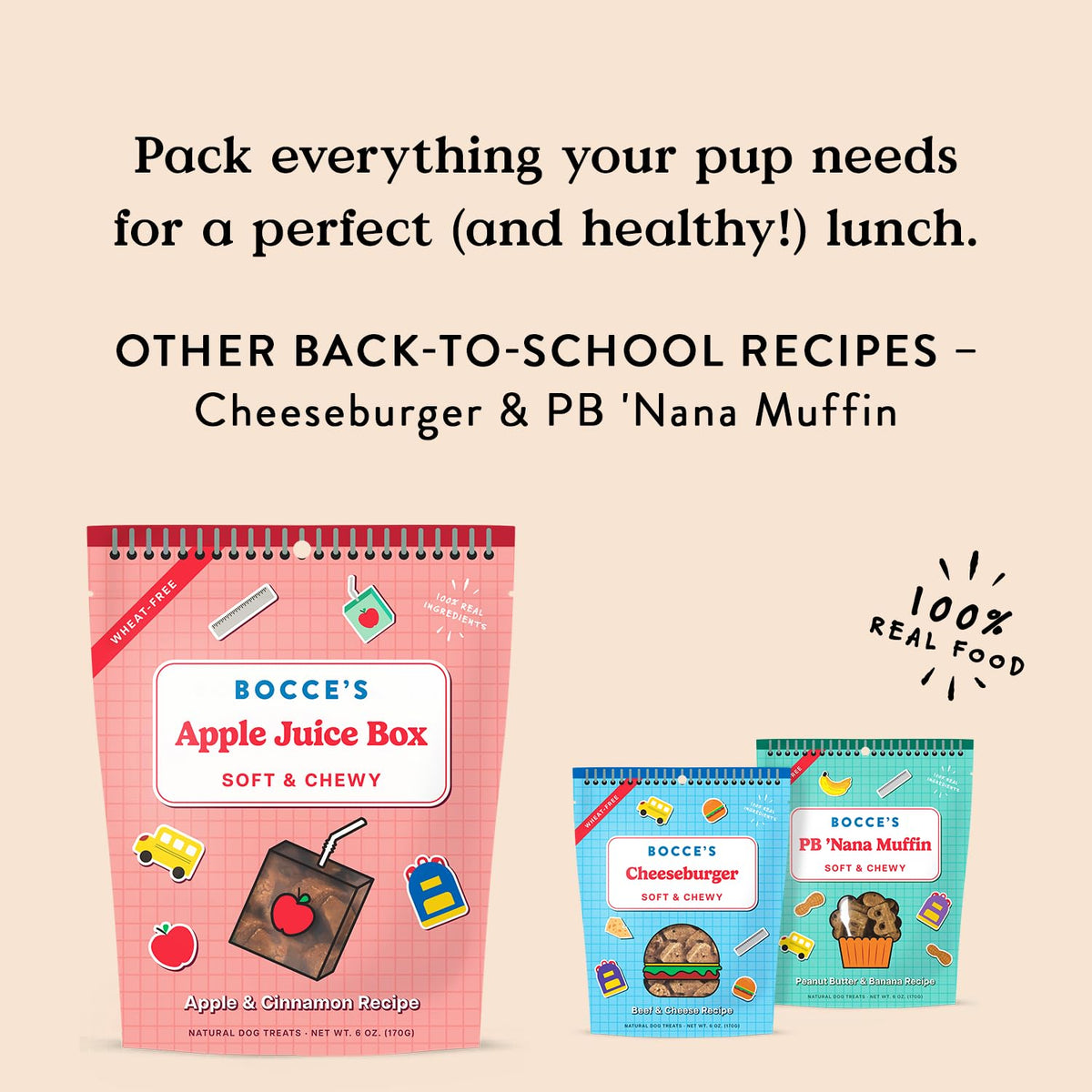 Bocce's Bakery Sweet Flavor Profile Soft & Chewy Cookie Treats for Dogs