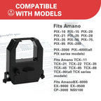 Amano Time Clocks Ribbon Replacement Ribbon Fits Amano PIX 10/15/20/21/25/35/28/55/75/95/200/3000/4000 - Black-6pcs view 6