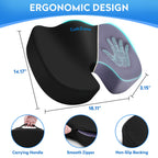 CushZone Seat Cushion Memory Foam Chair Pad for Office & Car, – Black (MPNCZ0004-0BL)