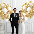 60pcs 12inch Confetti Balloons - White Gold view 6