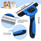 MIU COLOR Pet Grooming Brush Deshedding Tool for Dogs & Cats - Navy Blue / Short and Medium Hair view 1