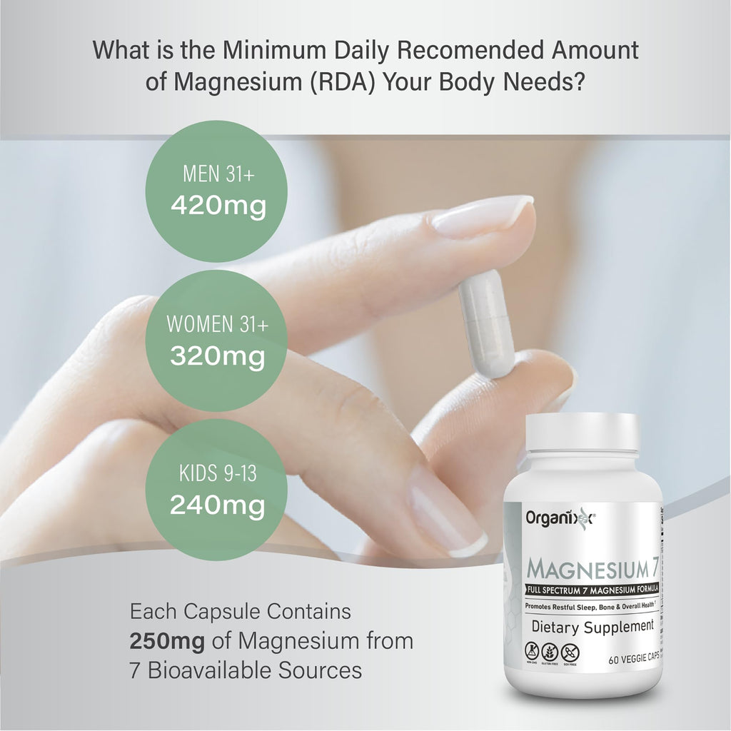 Organixx Magnesium 7 Complex, Sleep & Muscle Support