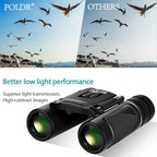 POLDR 8x21 Small Compact Binoculars for Adults, Travel Hiking Essentials (8x21-Black)