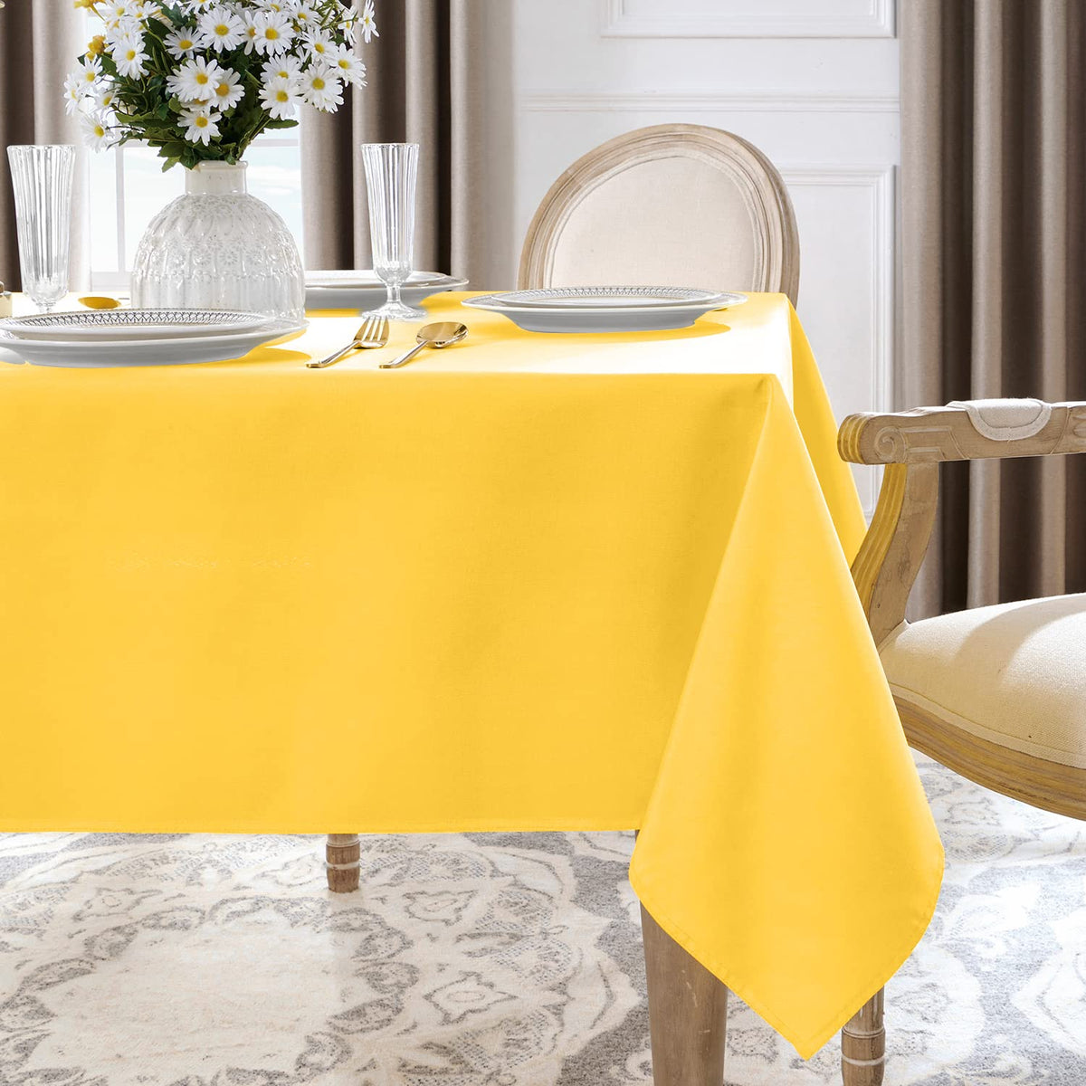 Softalker Rectangle Tablecloth - Yellow / 54" x 54" (Square) view 2