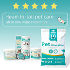 MEDUWEDU Ear Cleaner Finger Wipes 60 Counts, Dog Ear Cleaner, Grooming Kit Care for Dogs and Cats, Soft & Easy Otic