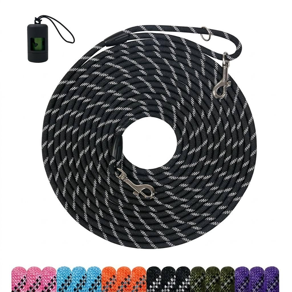 Tairro Long Dog Training Leash，Heavy Duty Reflective Rope Lead for Small Medium Large Dogs ，6FT 10FT 15FT 30FT 50FT for Training, Walking, Backyard, Camping