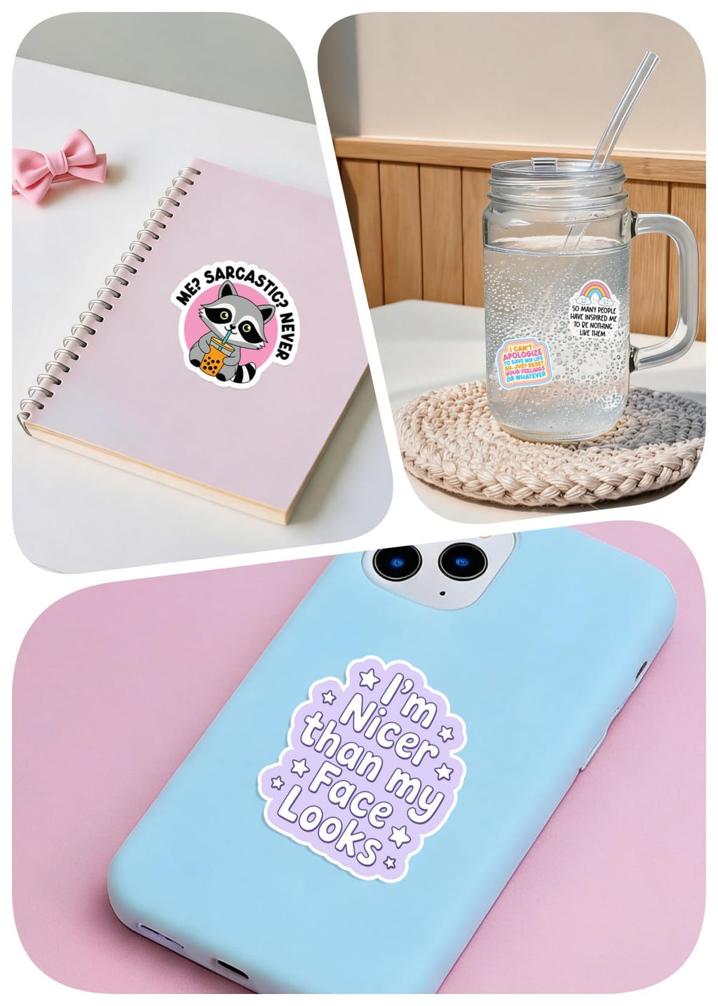 150PCS Sarcastic Funny Stickers,Sassy Snarky Saying Quotes Adults Stickers, Waterproof (additional view 2)