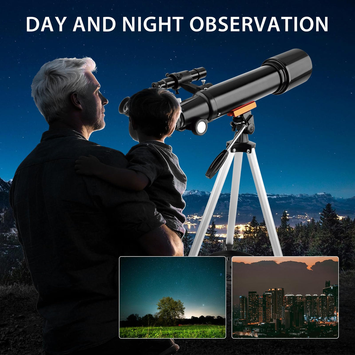 NEYLANG Telescope, 70mm Aperture Portable Refractor Telescope for Astronomy Beginners - Black / 70x500MM view 7