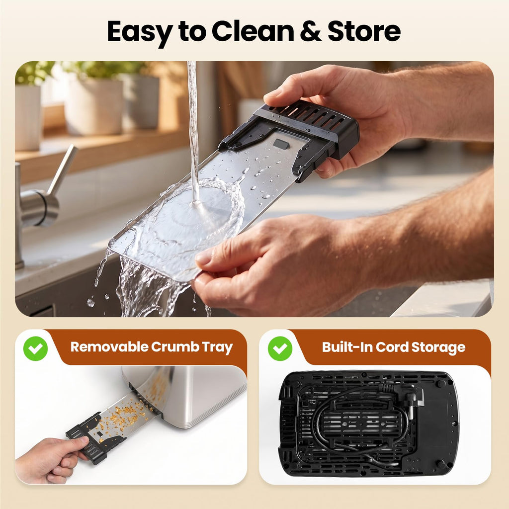 Toaster 2 Slice Touch Screen, Smart Toaster Wide Slot, Full Stainless Steel (additional view 8)
