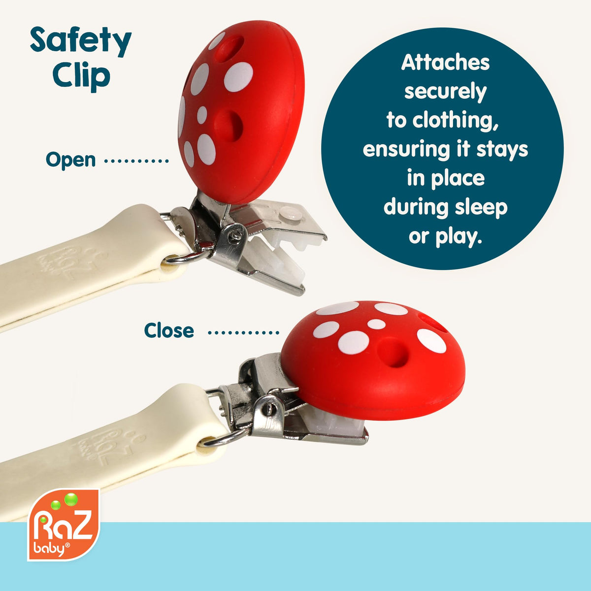 RaZbaby Chompy Silicone Pacifier Holder Clip - view 8