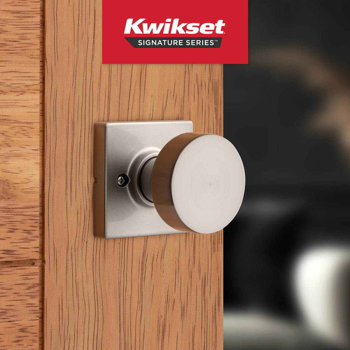 Kwikset Pismo Dummy Door Knob, Single Sided Handle for Closets, French Double Doors, and (additional view 1)