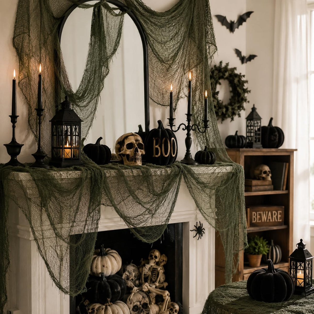 Qtisky Halloween Gauze Creepy Cloth