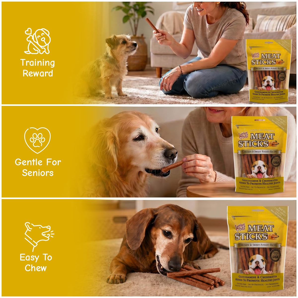 Loving Pets Meat Sticks Dog Treats - Sweet Potato and Chicken Recipe view 3