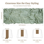 Goodluck Cheesecloth Table Runner 35x120 Inch Boho Gauze Table Runner - Sage Green view 3