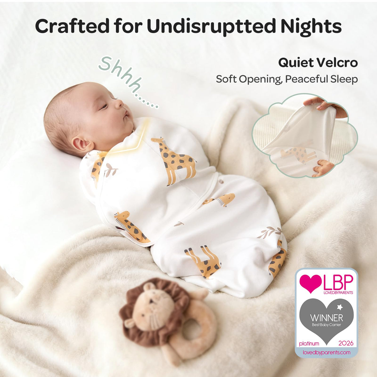 Momcozy Swaddles for Newborns, Quiet Fastener Swaddle for Infant 0-3 Months (Pack of 2)