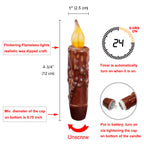 CVHOMEDECO. Real Wax Battery Operated LED Timer Taper Candles - view 6