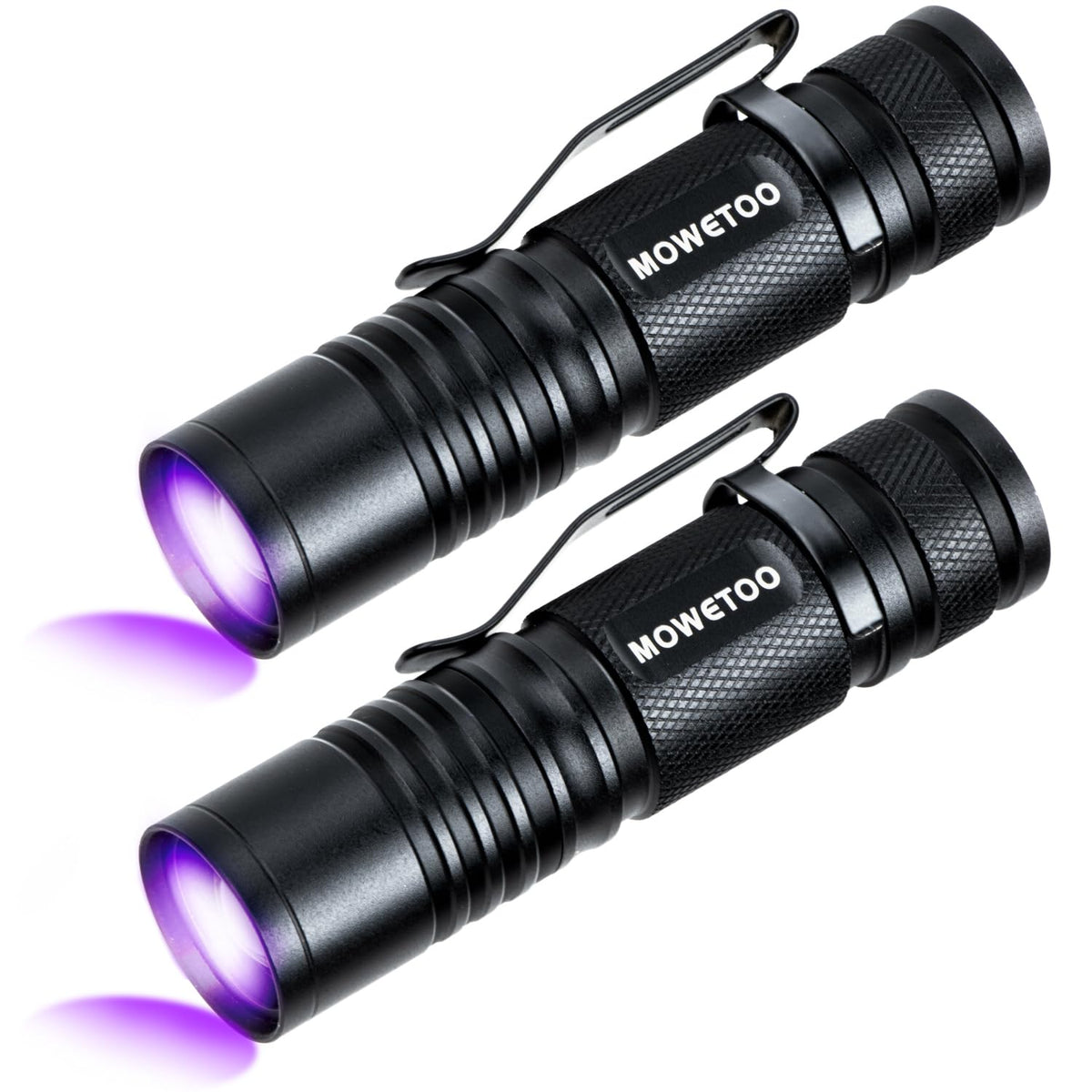 2Pack Black Light Flashlight,395nm Mini Zoomable UV LIGHT,USB-C Port