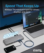 Plugable Thunderbolt 4 Dock for M4/M5 MacBook Air & Pro, 100W Charging (additional view 3)