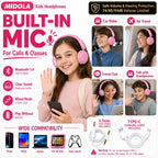 Kids Bluetooth Headphones Wireless Over-Ear,68Hrs,Volume Limit 85/94dB - Pink view 3