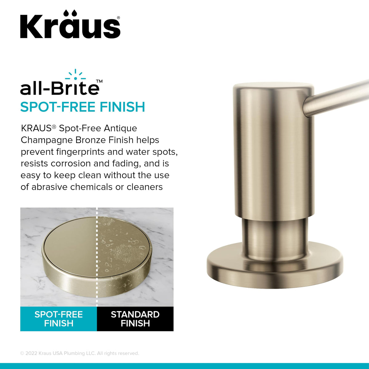 KRAUS Kitchen Soap and Lotion Dispenser in Spot-Free Antique Champagne Bronze, KSD-43SFACB (additional view 6)
