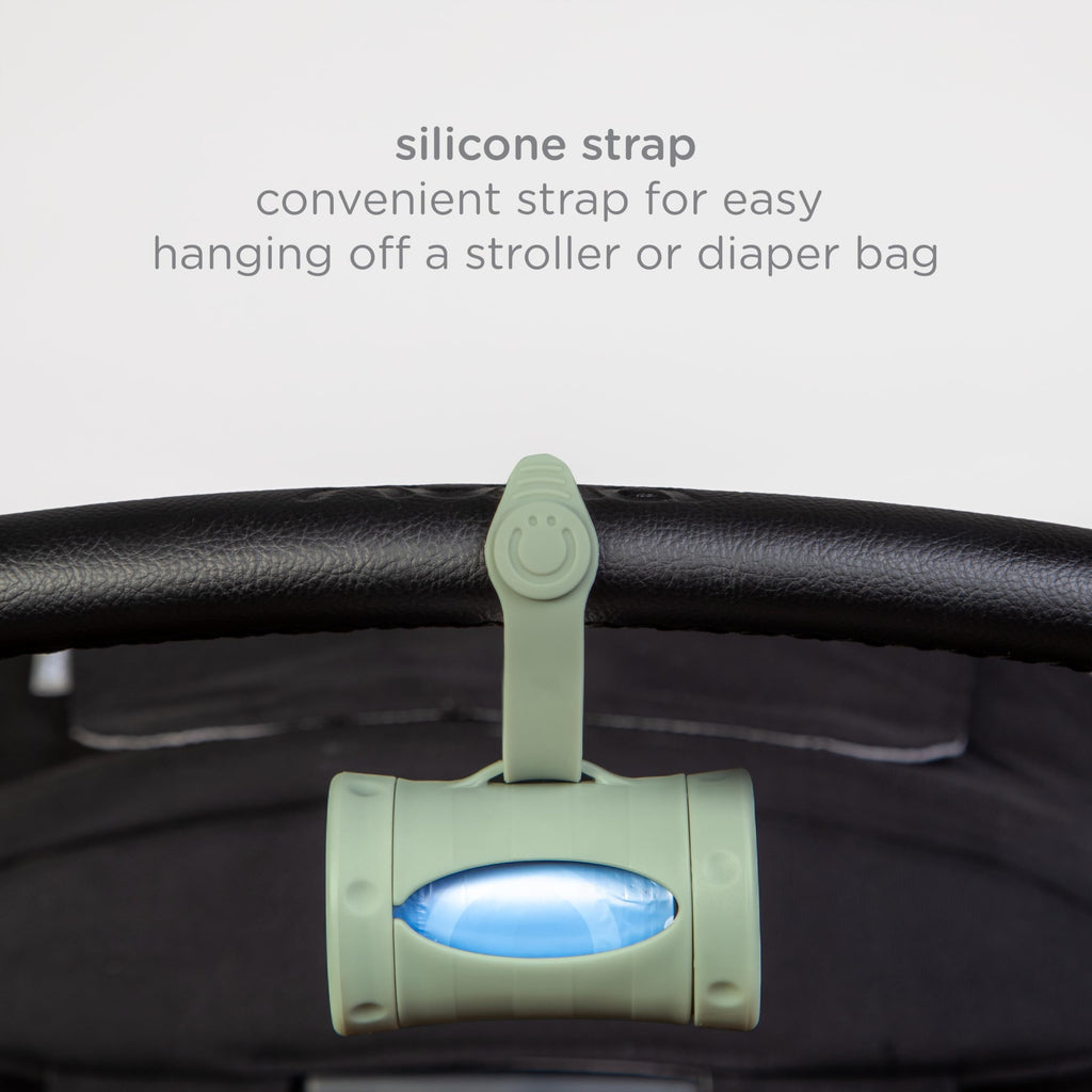 Ubbi Retractable Bag Dispenser for Diaper Bag - Sage Bag Dispenser view 3