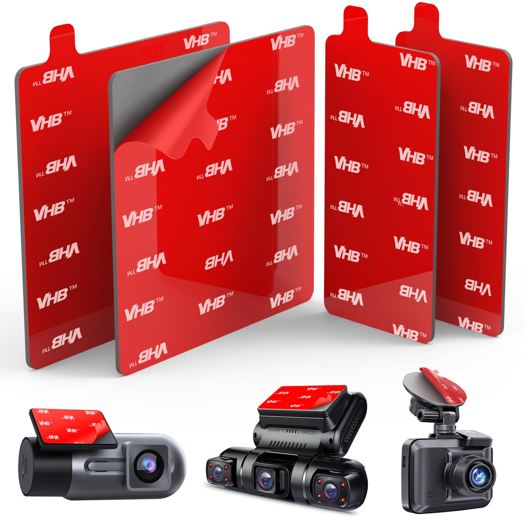 4Pcs Adhesive Sticky Pads for Dash Cam, Square High Heat Resistant Double-Sided Sticker