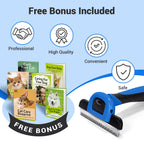 MIU COLOR Pet Grooming Brush Deshedding Tool for Dogs & Cats - Navy Blue / Short and Medium Hair view 5