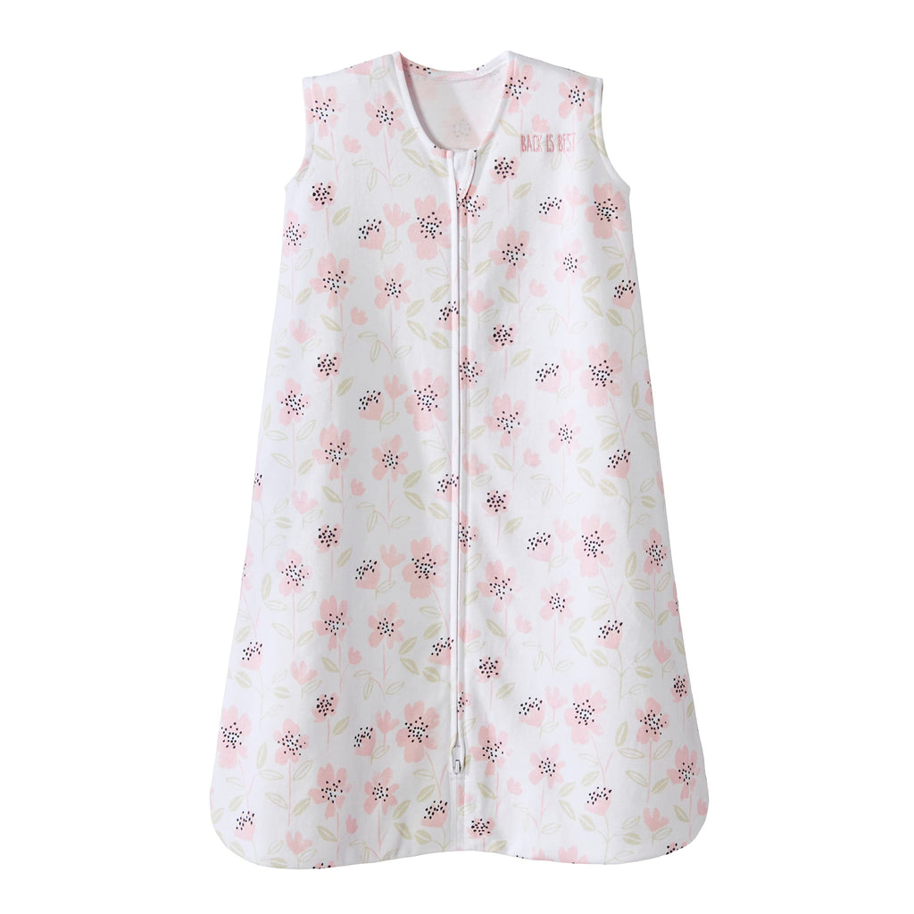 HALO SleepSack, 100% Cotton Wearable Blanket, Swaddle Transition Sleeping Bag, TOG 0.5, Wildflower Blush, Medium, 6-12