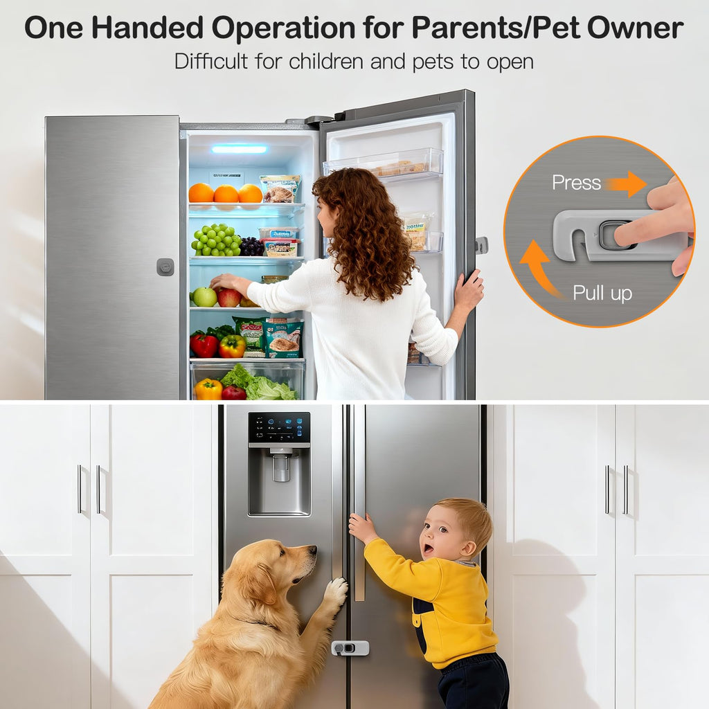 Fridge Locks for Kids with Strong Adhesive - Gray / 2 Pack view 2