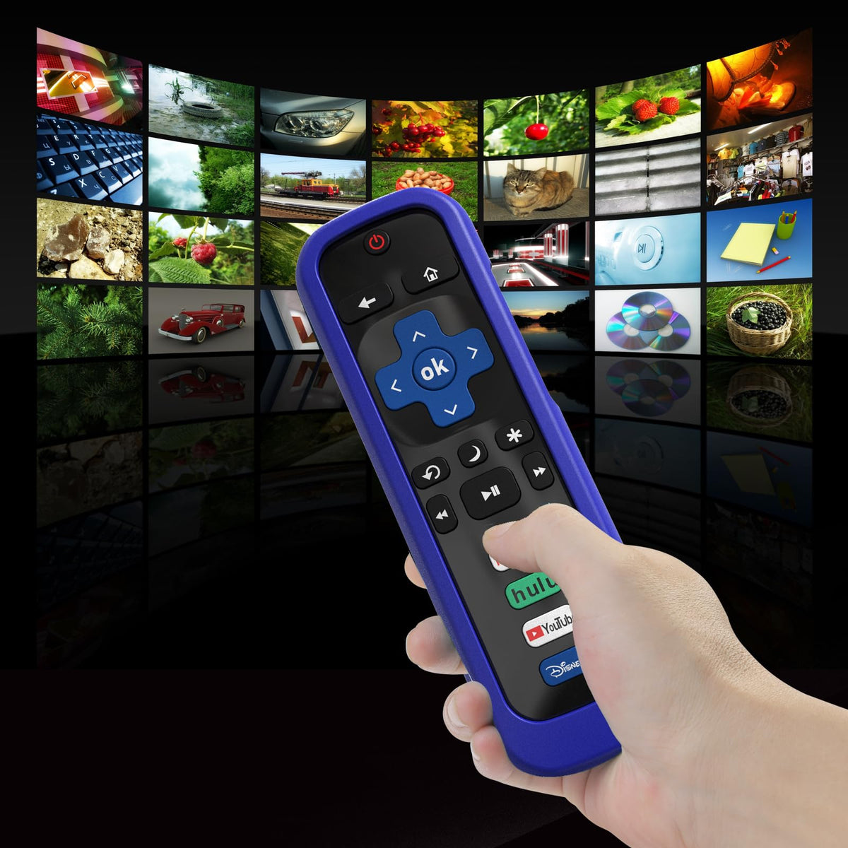 Cover for Roku Stick Remote - Non-glow Blue view 4