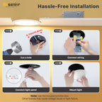 Ensenior 12 Pack 6 Inch LED Recessed Ceiling Light, 5CCT, 1200LM 12W 120V (Vecot)