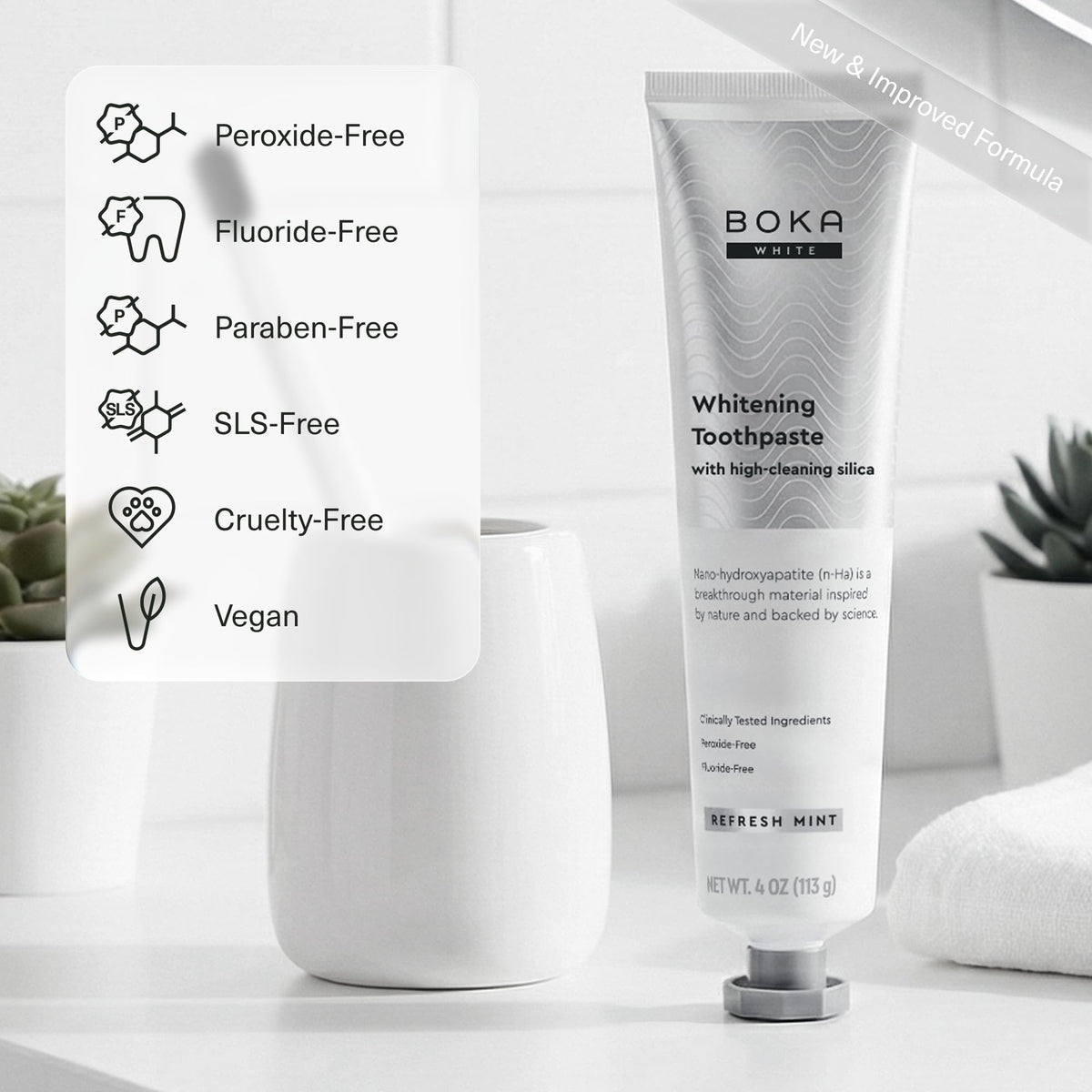 Boka Toothpaste - Nano Hydroxyapatite Toothpaste, Fluoride Free Toothpaste (BOK-FGS-W007-01-AA2US) (Pack of 2)