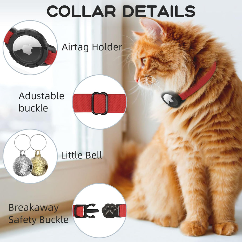 AirTag Cat Collars, Stretchy Collar