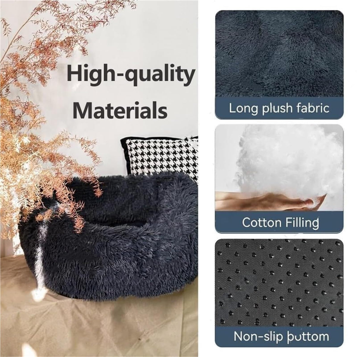 Generic Car Seat- Pets Bed, Dog Car Bed with Straps Furry Seats with Thick Cushion for Travel, with Thick Cus for