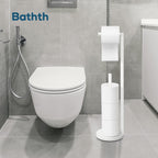 Toilet Paper Holder Stand, Toilet Paper Free Standing - White view 3