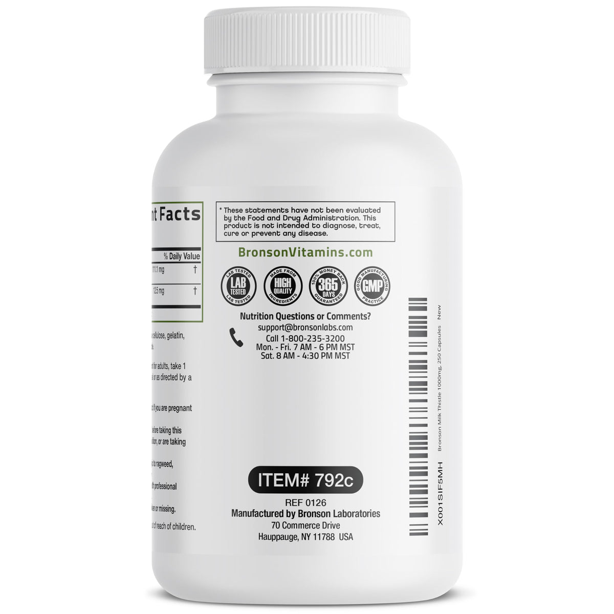 Bronson Milk Thistle Silymarin Marianum & Dandelion Extract - 250 Count (Pack of 1) view 6